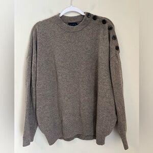 Hatch Maternity Sweater Women’s 2/ M Taupe Wool Cashmere Blend Button Shoulder